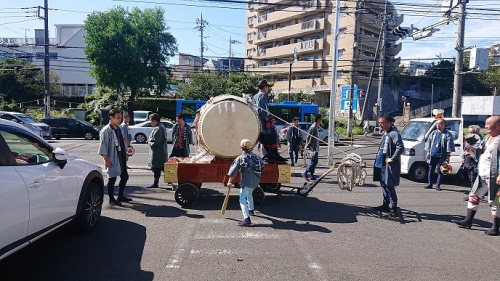 太鼓と神輿でゲン担ぎ♪