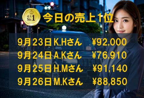 9月23日～26日の売上1位！